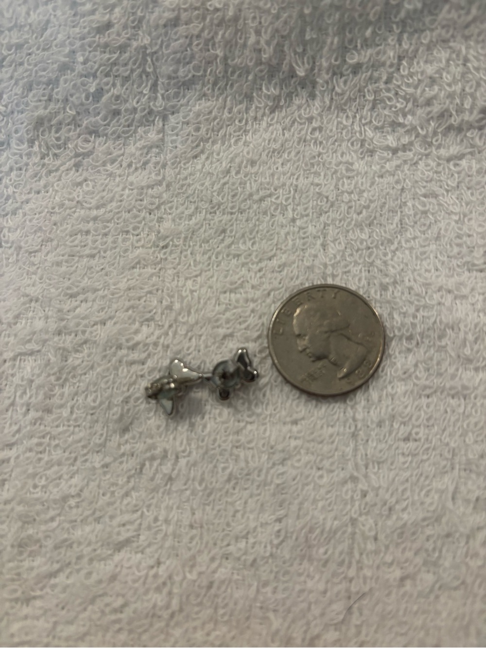 Blue Butterfly Rhinestone Stud Earrings - Picture 2 of 2